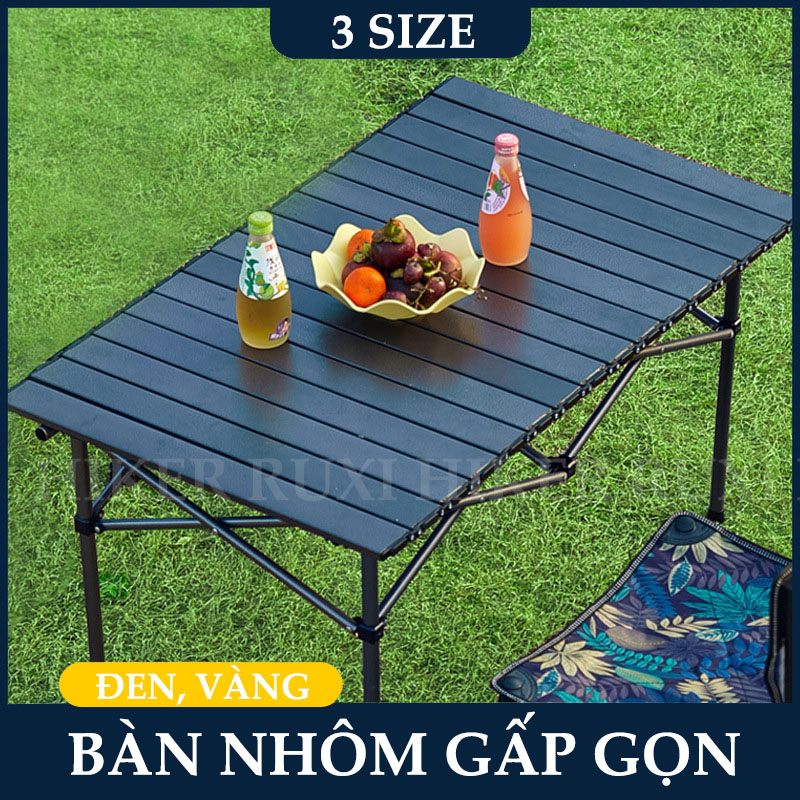 Bàn Xếp Gấp Gọn Du Lịch Và Dã Ngoại Dễ Mang Theo Khi Đi Cắm Trại Picnic Ăn Uống Cùng Gia Đình MÀU ĐEN