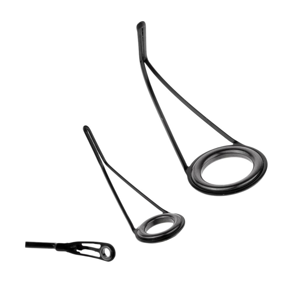 9pcs Various Sizes Fishing Rod Guides Spinning Eyes Rings Tip Top Repair Kit