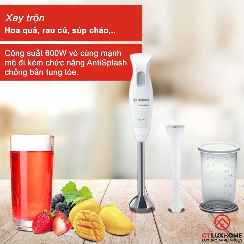 Máy xay thực phẩm cầm tay Bosch MSM26130 600W, 220V, 50/60Hz, Kèm chân cắt mỏng SlimFoot [Hàng chính hãng]