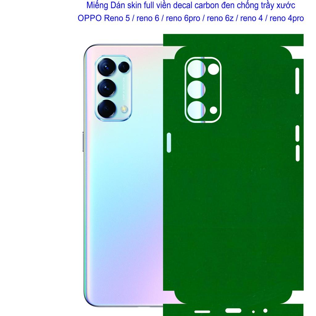 Miếng Dán Skin decal nhôm xước full viền dành cho OPPO Reno 5 / reno 6 / reno 6pro / reno 6z / reno 4 reno 4 pro, chống trầy xước