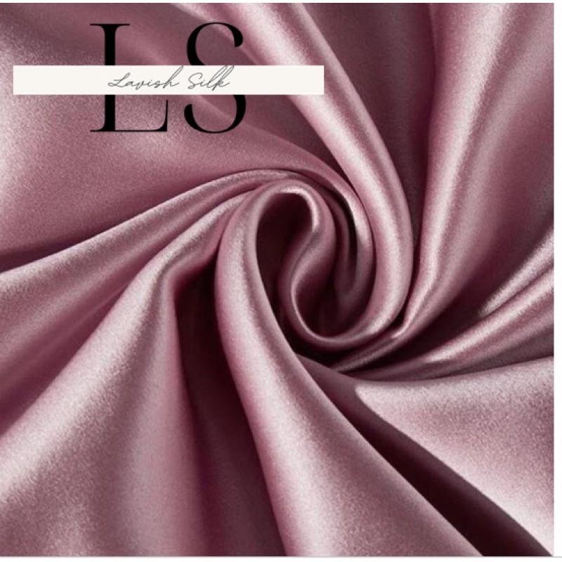 Trọn Bộ Chăn Ga Gối Phi Lụa Lavish Silk Cao Cấp Mát Lạnh Hàng Loại 1 Không Nối Vải -Hồng Tím