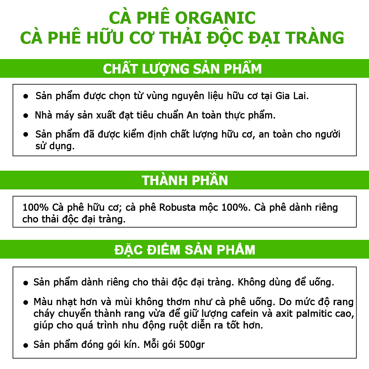 Bộ Thải Độc Đại Tràng Bằng Cà Phê Hữu Cơ CPR81 Giúp Đại Tràng Sạch, Chữa Táo Bón, Tiêu Hóa Tốt; Giảm Cân, Sáng Da - Bộ Đầy Đủ Dụng Cụ Dùng 10 Ngày