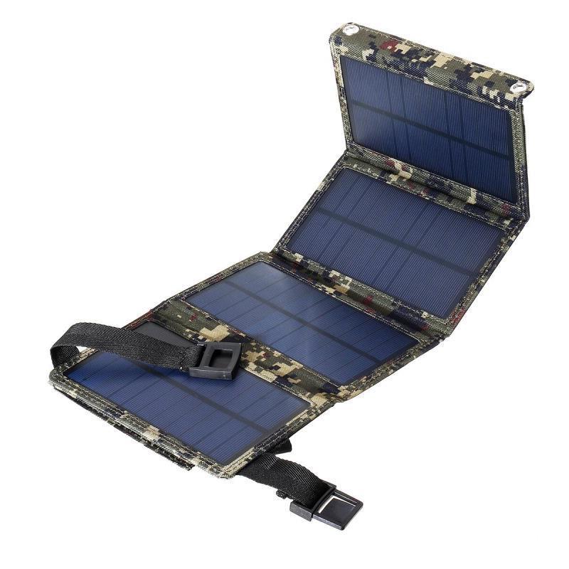 Portable Foldable Solar Panel Charger USB Dual Port Power Bank