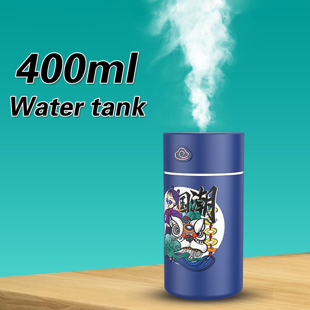 Máy tạo ẩm không khí USB không dây trên ô tô 400ml, máy khuếch tán hương thơm bằng sóng siêu âm, máy tạo ẩm tinh dầu di động, thích hợp cho văn phòng gia đình