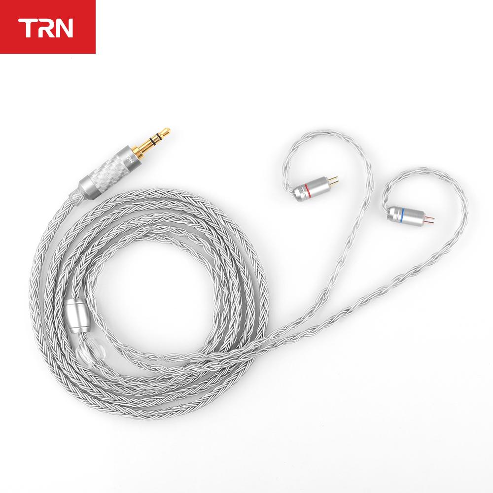 Cáp TRN T2 HiFi có thể tháo rời 16 lõi dây cắm tai nghe 3,5 mm được mạ bạc