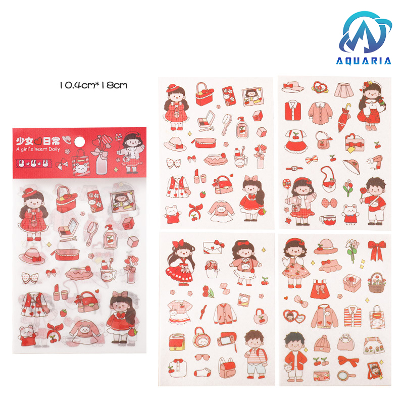 Set 4 Tấm Sticker Xinh Dễ Thương Hình Dán Cute Stickers Trang Trí Sổ Tay Dán Mũ Bảo Hiểm điện thoại siêu đẹp
