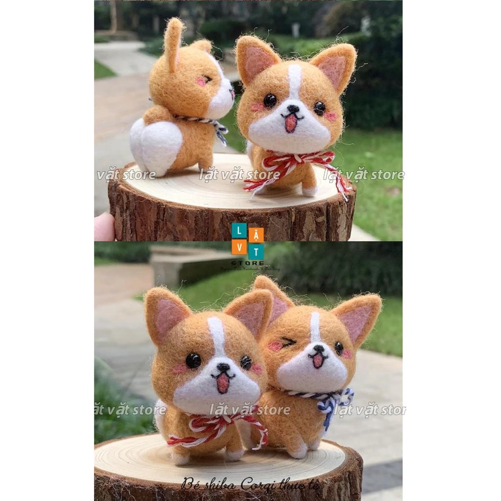 Bộ len chọc Hình Chó Corgi giành cho người mới bắt đầu - Handmade, chọc len, len thô