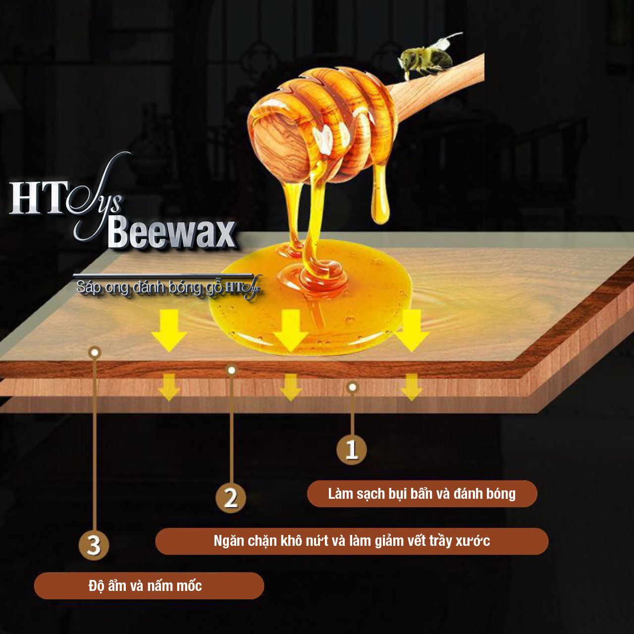 Sáp ong đánh bóng gỗ HTSYS-Beewax-HTBW55