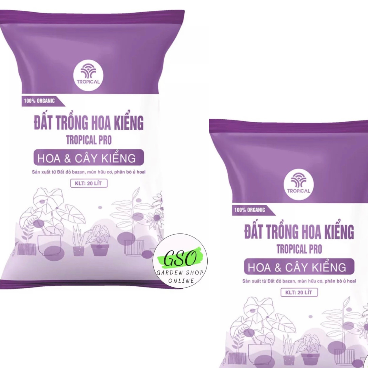 Đất trồng hoa và cây kiểng TROPICAL PRO giữ ẩm, giữ chất dinh dưỡng tốt giúp cây khỏe mạnh hơn túi 10 ký