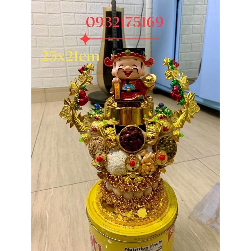 Tháp tỏi ngũ đậu- Thần Tài cầm hủ vàng chiêu tài lộc