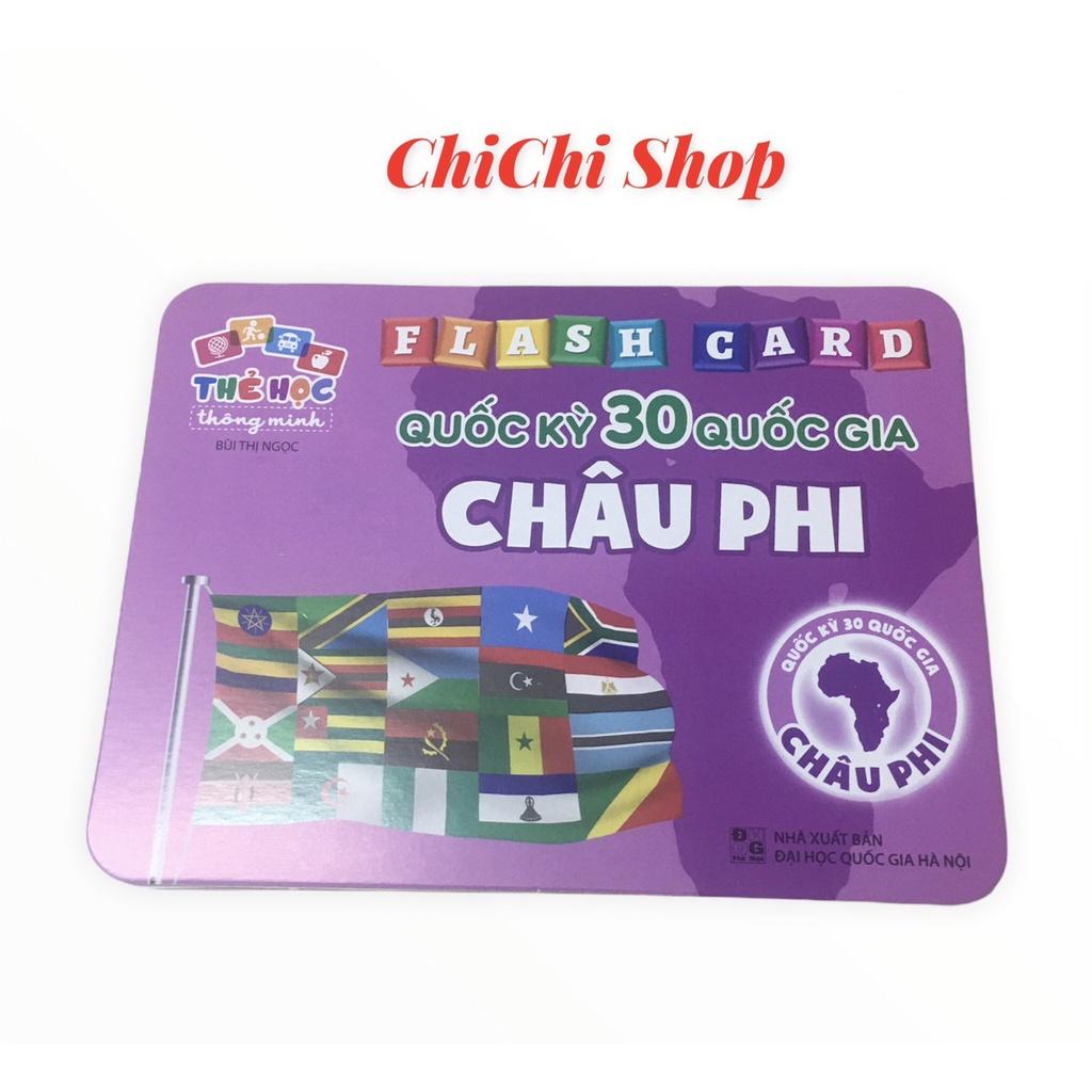 Thẻ Học Thông Minh,Thẻ Học Song Ngữ Anh Việt Flashcards Quốc Kỳ Các Quốc Gia 5 Châu Lục Cho Bé Khám Phá về Thế Giới