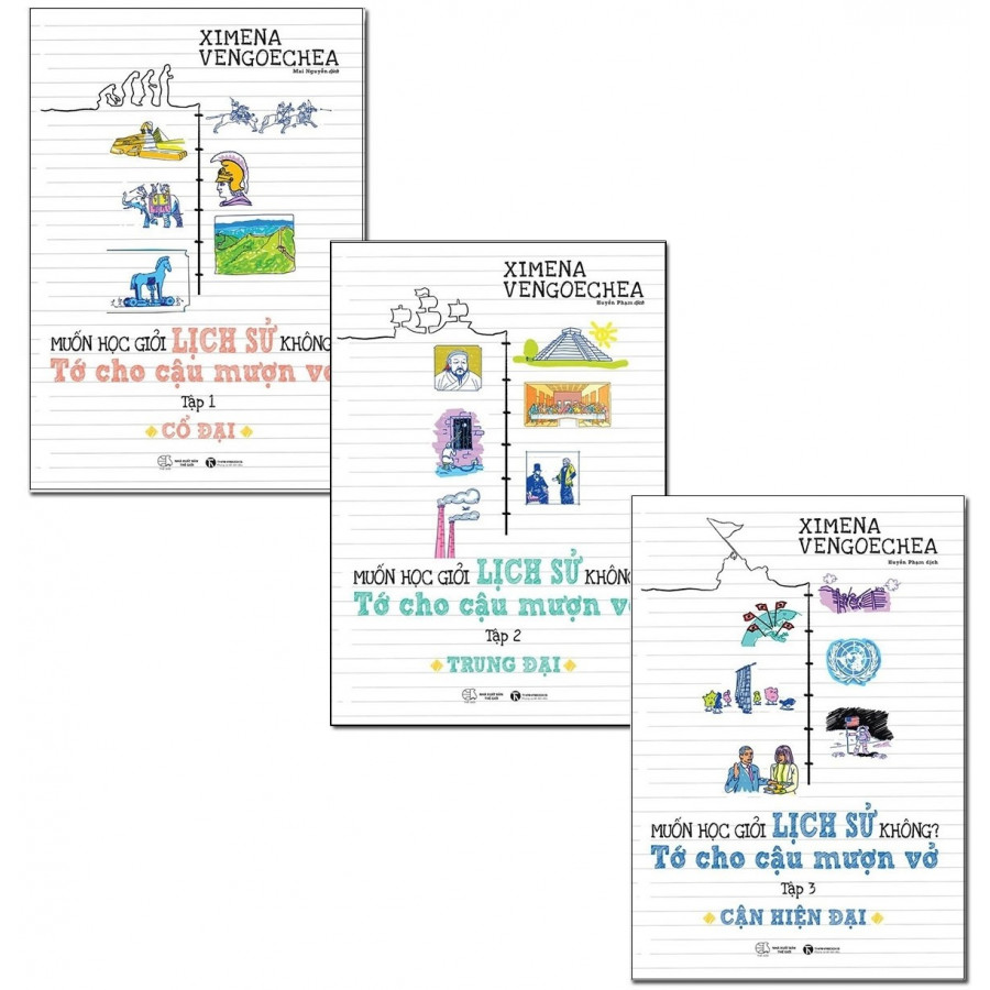 Combo sách Muốn Học Giỏi Lịch Sử Không? Tớ Cho Cậu Mượn Vở ( Cổ Đại, Trung Đại, Cận Hiện Đại)