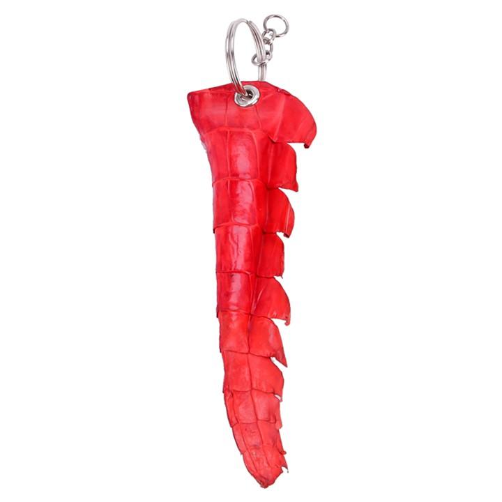 Móc khóa da cá sấu Huy Hoàng gai đuôi màu đỏ-HT8244