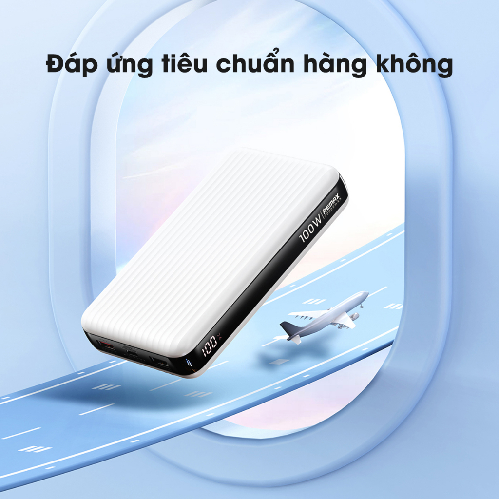 Pin Sạc Dự Phòng 20000mah Remax RPP-508 PD 100W - Hỗ Trợ Sạc Nhanh 100W - Sạc Cho Laptop và Tablet - Output 100W / Input 65W và QC3.0 18W - Hàng Chính Hãng