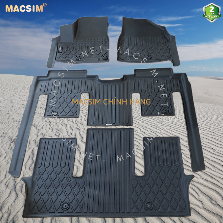 Thảm lót sàn ô tô Kia Sedona Nhãn hiệu Macsim chất liệu nhựa TPE cao cấp màu đen