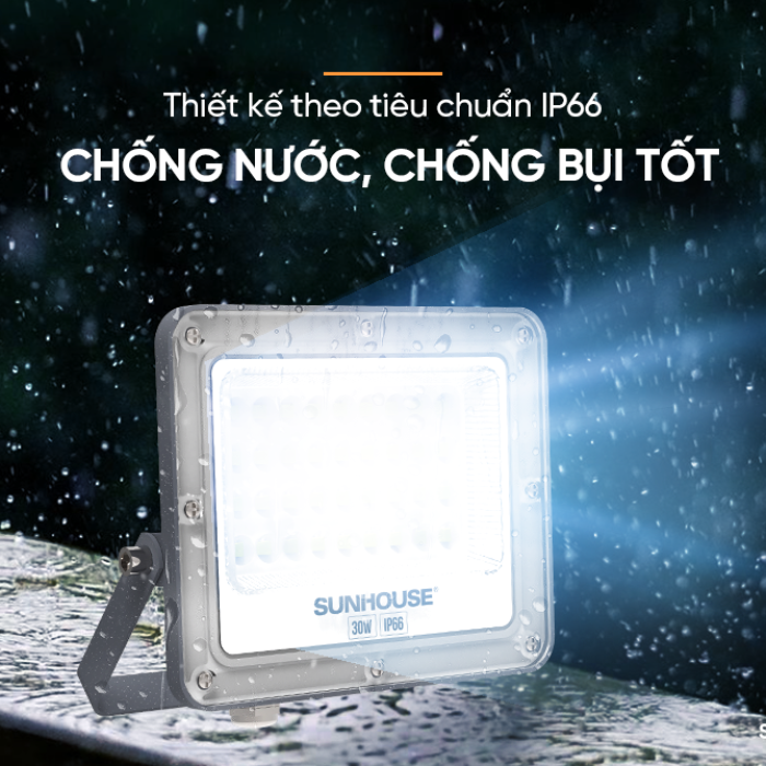 Đèn Pha led ECO Sunhouse 30W SHE-LECPL01 Sử dụng Chip LED ,Tuổi thọ 25.000 giờ
