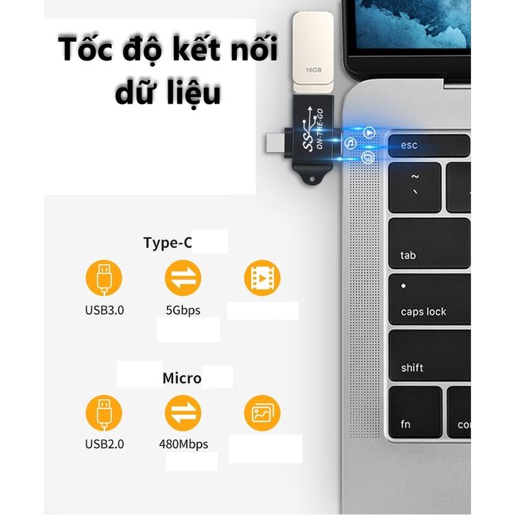 Cáp OTG Type-C kết nối chuột, bàn phím, usb hoặc tay cầm chơi game - Hồ Phạm