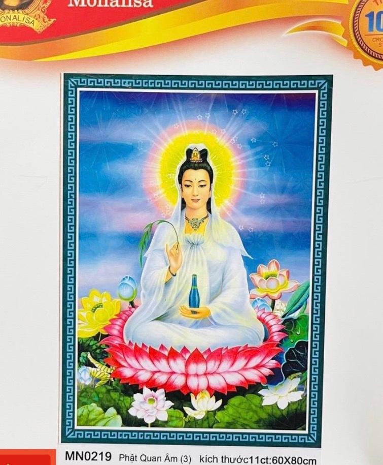 Tranh thêu chữ thập Quan Thế Âm Bồ Tát nhiều mẫu