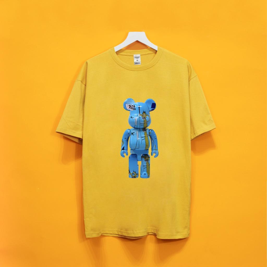 Áo thun tay lỡ BEABRICK XANH 2 Hogoto shop , Áo thun unisex nam nữ from rộng oversize chất liệu cotton