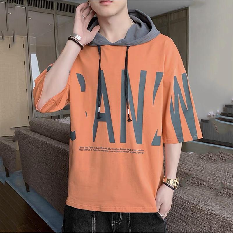 Áo Hoodie Nam Thun Cotton Mùa Hè Tay Lỡ In Chữ Dáng Rộng Phong Cách Hàn Quốc Thời Trang Zenkonu TOP NAM 259