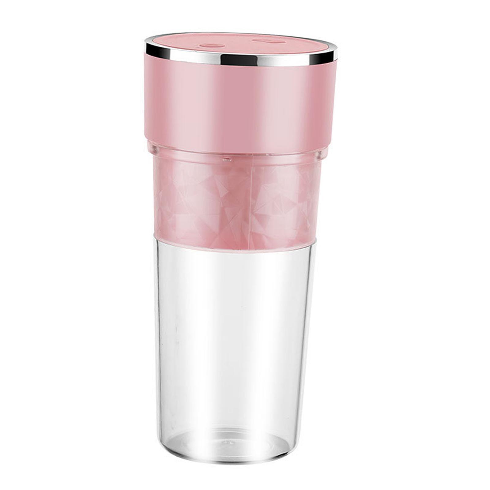 Portable Blender Jucie Fruit Blender Breakfast Drinkware Cup for Travel Pink