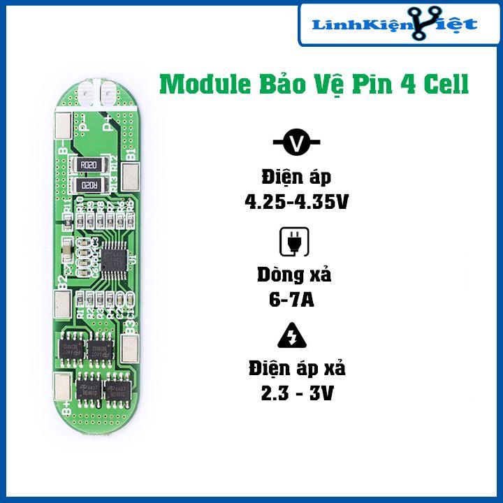 Module bảo vệ pin lithium 4 cell 16.8V dòng xả 6A