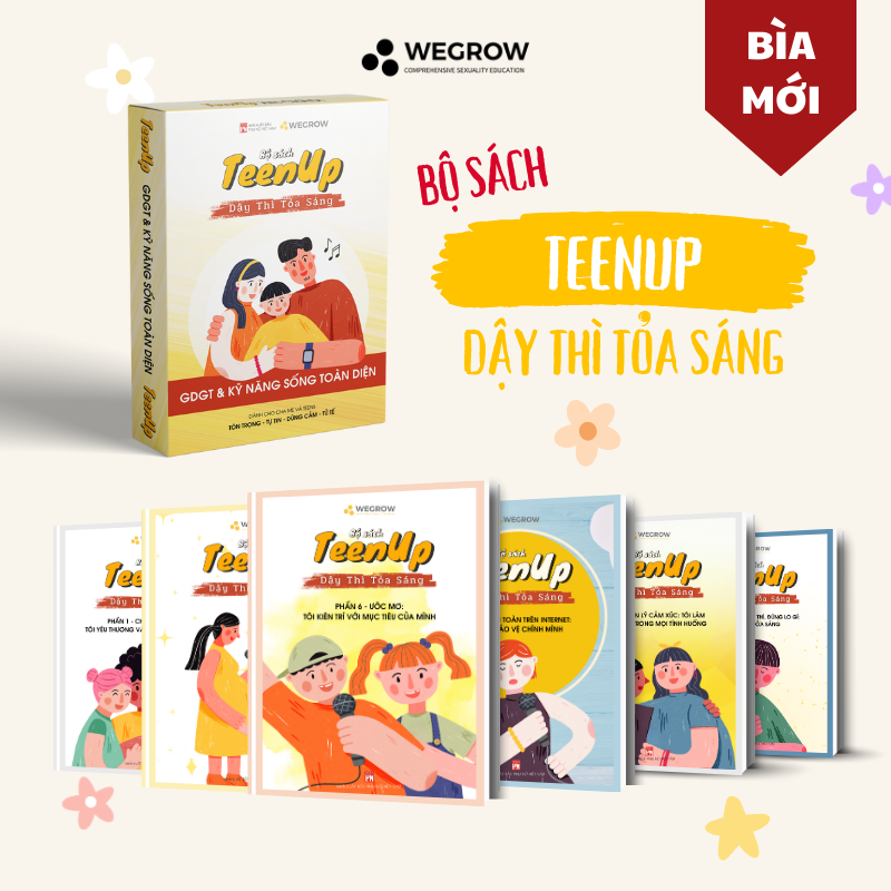 Bộ sách TeenUp “90 ngày cùng con dậy thì tỏa sáng” WEGROW - Sách giáo dục giới tính toàn diện đầu tiên tại Việt Nam, giúp cha mẹ đồng hành cùng con tuổi dậy thì - Teen (12-18 tuổi)