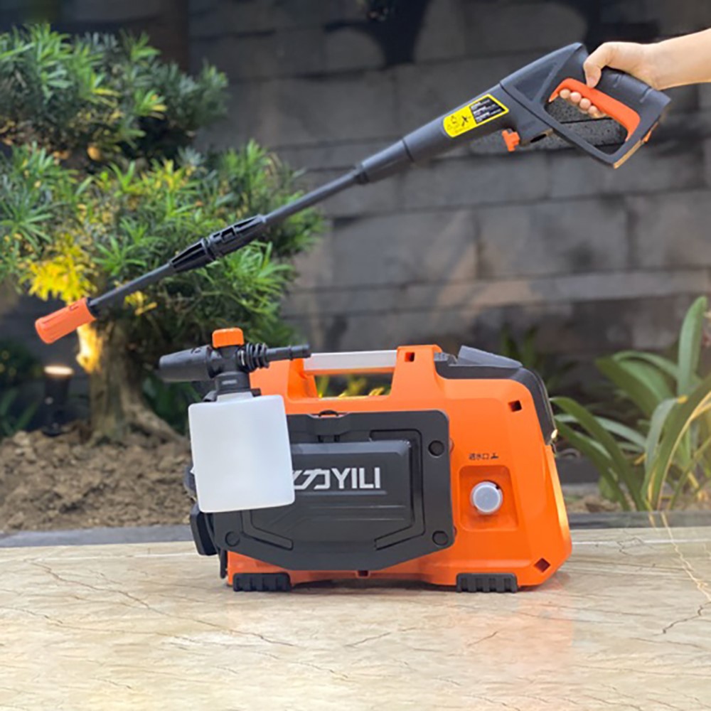 Máy rửa xe áp lực cao dùng trong gia đình Yili YLQ4450G-O động cơ lõi từ tặng kèm nhiều phụ kiện dùng rửa xe cao áp ô tô xe máy - hàng chính hãng