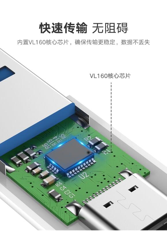 Ugreen UG40932US204TK Màu Trắng Đầu chuyển đổi USB 3.0 dương sang TYPE C 3.1 âm - HÀNG CHÍNH HÃNG