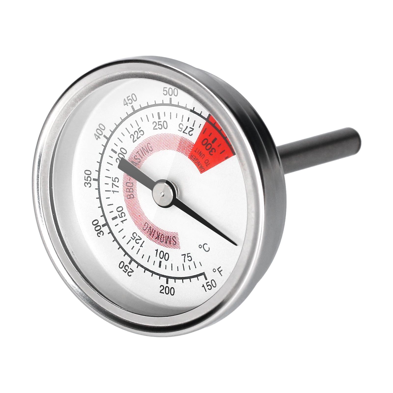 Stainless Steel Bi-Metal Dial Thermometer 75-300℃ / 150-600℉ Dual Scale 2.2 Inch Dial 2.6 Inch Stem Length Thermometer