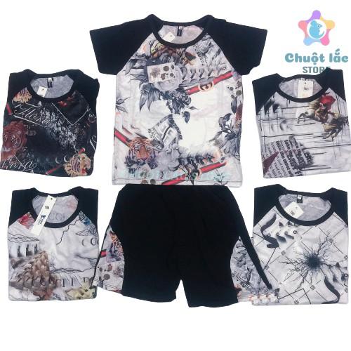 Bộ quần áo bé trai size đại cotton thông hơi in 3D cho bé từ 15kg đến 30kg