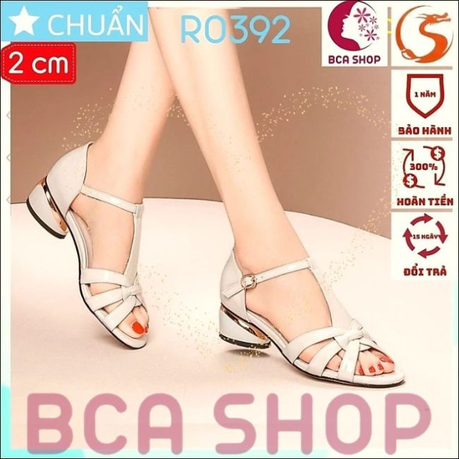 Giày đế thấp hở mũi 2p RO392 ROSATA đế vuông, quai cài sau ôm cổ chân - màu trắng kem