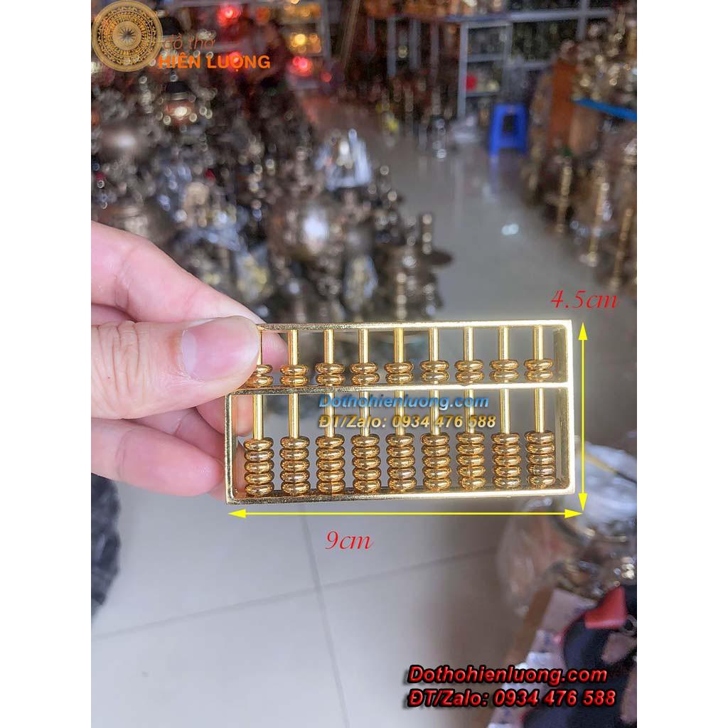 Bàn Tính Gẩy Bằng Đồng Cỡ Nhỏ Cao 4,5cm - Vật Phẩm Phong Thủy