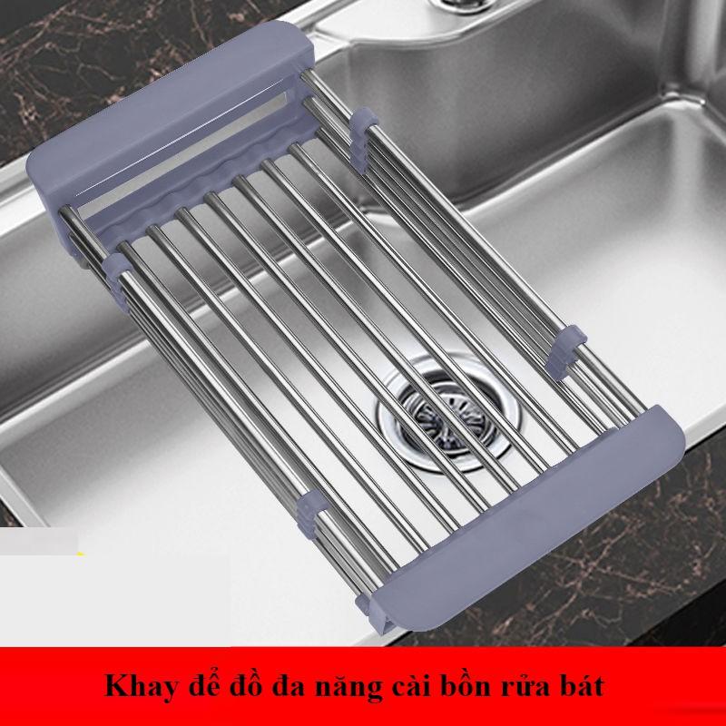Khay Đa Năng Để Chậu Rửa Chén Cao Cấp - Rổ Kệ Đa Năng Co Giãn - Rửa Rau, Trái Cây, Úp Chén...