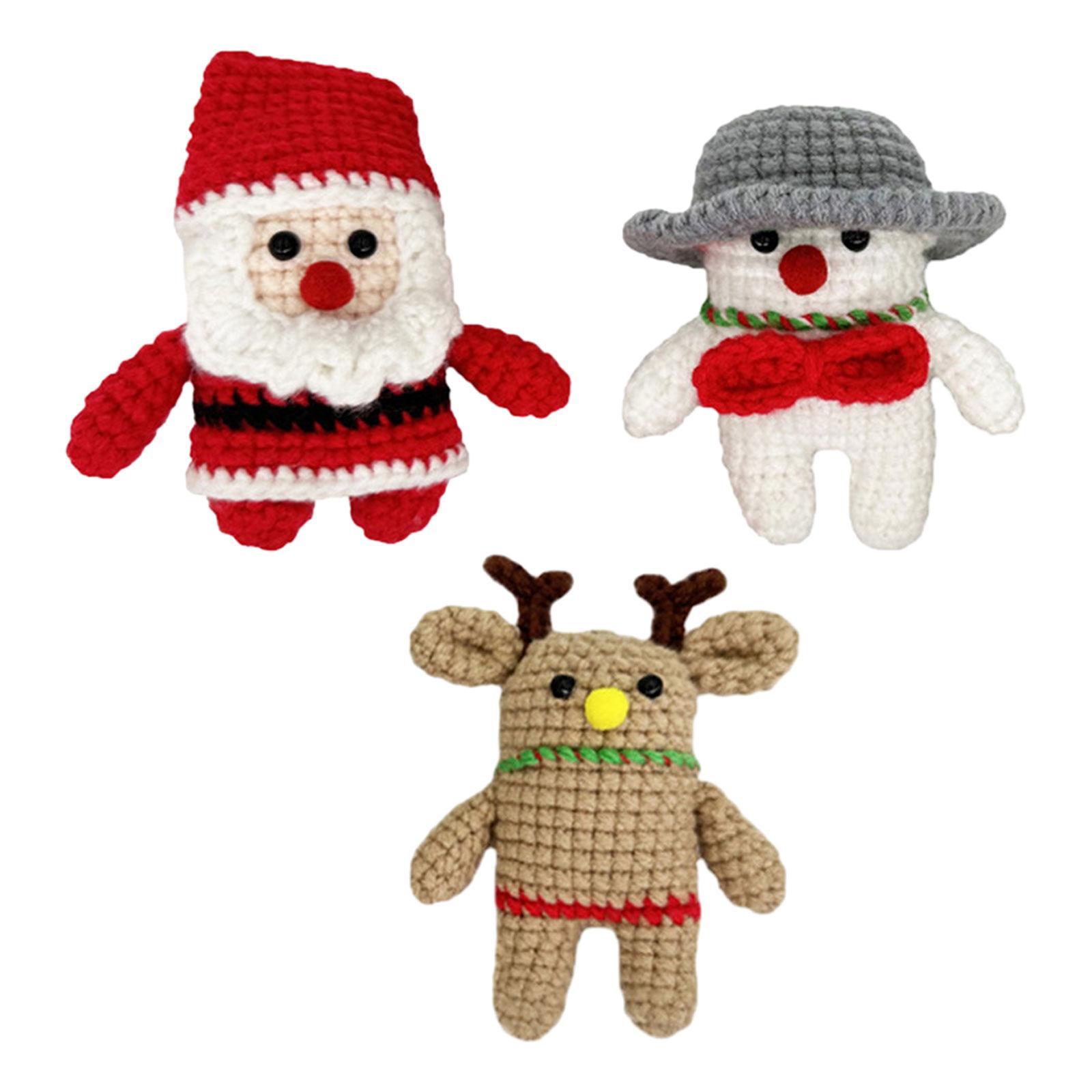Doll Crochet Materials Set Christmas Doll Crochet  Deer Toy Party Cute Practical Crafts DIY Crochet Doll Set for Kids Teens