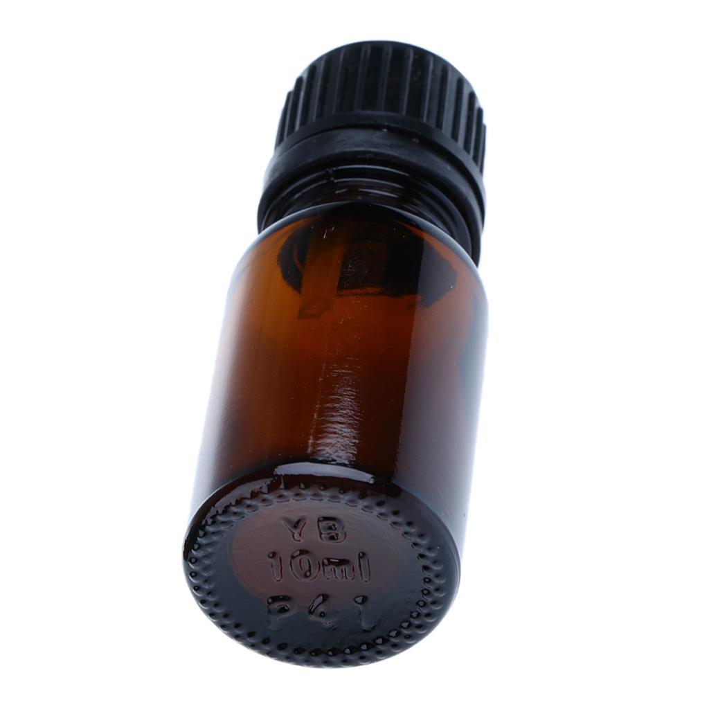 24 Set Glass 10ml and 15ml Essential Oils Refillable Empty Amber Bottles with Orifice Reducer Dropper for Perfume Aromatherapy