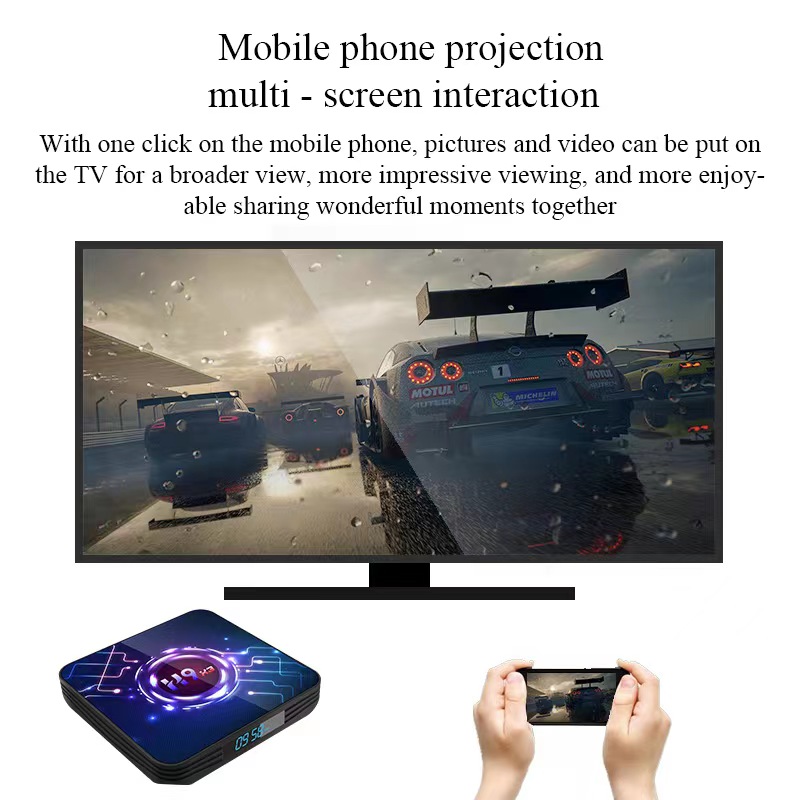 Hỗ trợ phát WiFi Media Player - US Plug - 64G H9X3 TV Box S905X3 Quad-core 64-bit Chipset CPU Cortex-A55 Android 9.0 TV Set Top 8K HD 2.4 / 5G