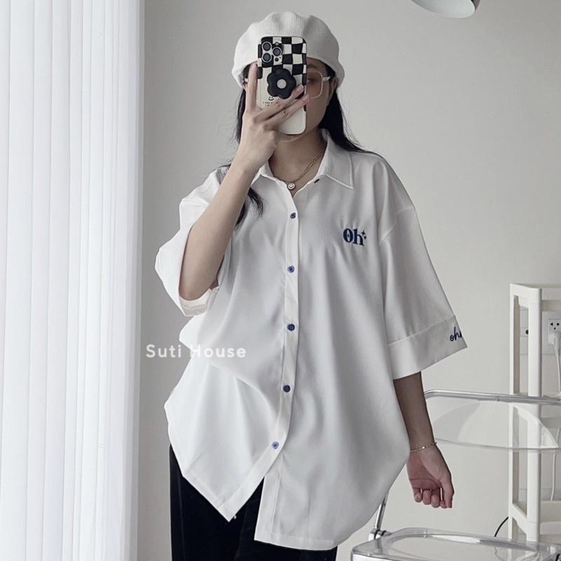 Áo Sơ Mi Form Rộng Thêu Nổi OH OH Nam Nữ Unisex