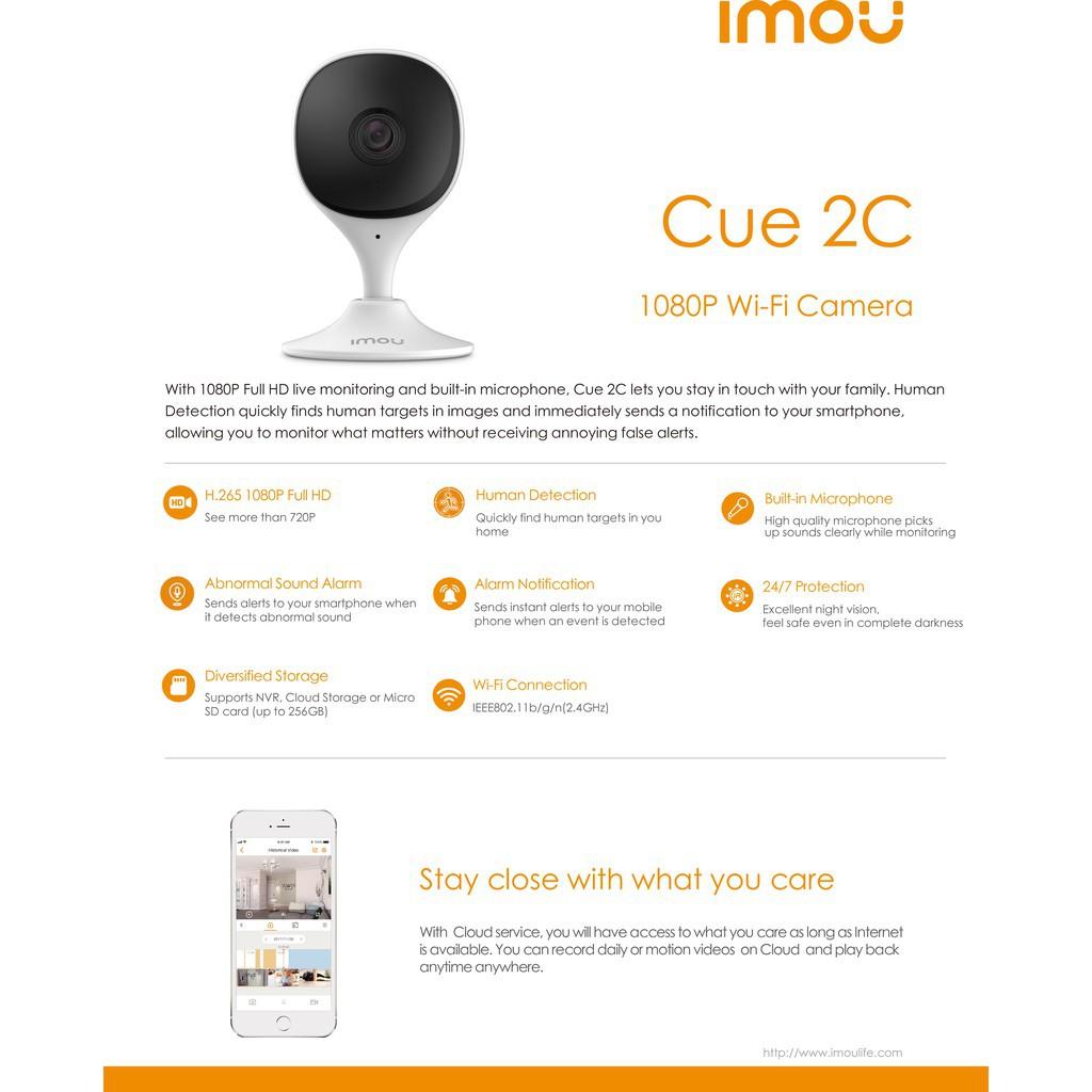 Camera Imou Cue 2C 2M Full HD 1080P & Nén H.265 ,Micro Tích Hợp -2022-Hàng Chính Hãng
