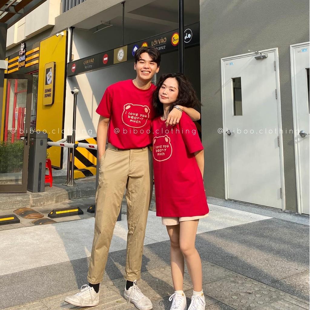 - Áo thun tay ngắn Be Yourself unisex size M L XL - GẤU I LOVE YOU