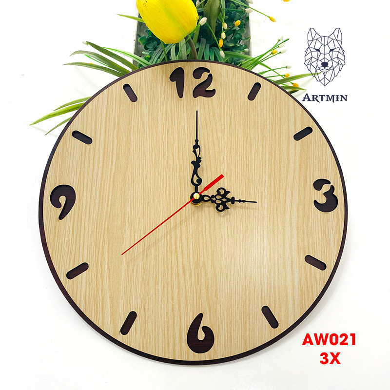 AW021 - Đồng Hồ Gỗ Treo Tường – Décor Trang Trí Vui Nhộn