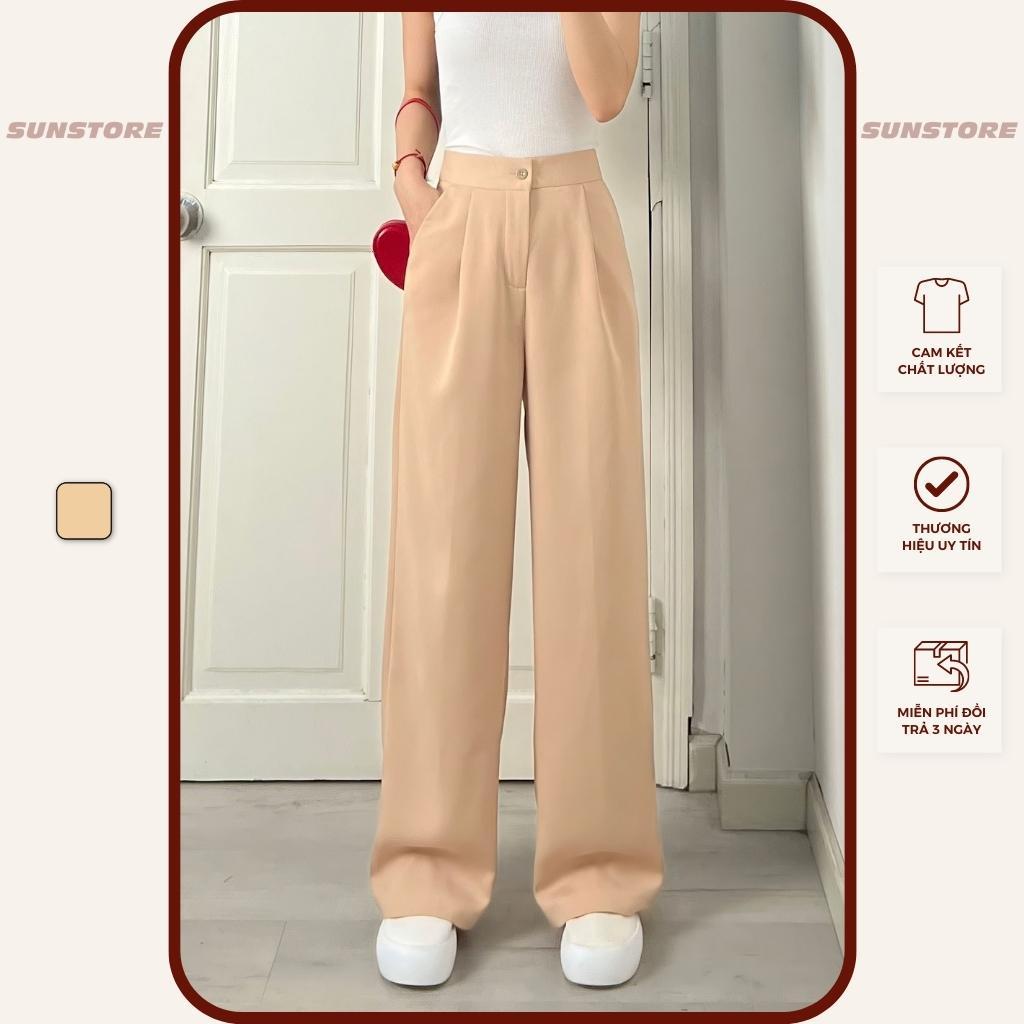 Quần ống rộng nữ culottes suông dài chất mỏng nhẹ