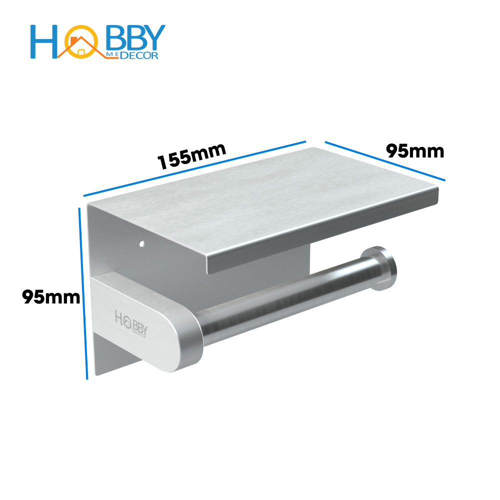 Kệ đựng cuộn giấy vệ sinh toilet có mái che nước dán tường phòng tắm Hobby Home Decor G3 kèm keo dán và đinh ốc