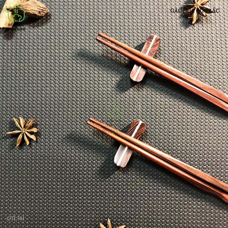 Gác đũa gỗ trắc tự nhiên siêu sạch_Kiểu dáng hiện đại_Bộ 10 chiếc