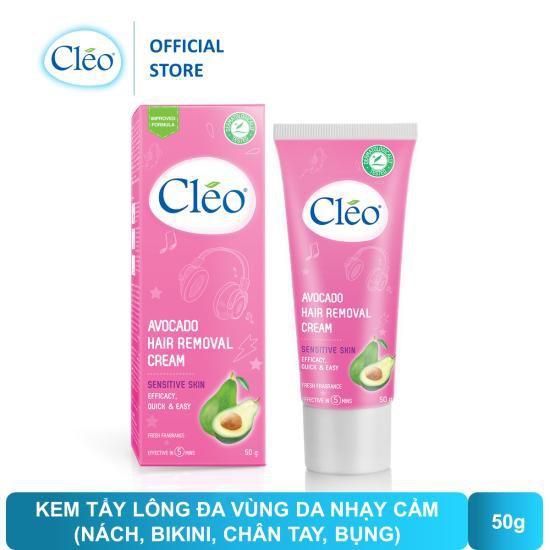 Combo tẩy lông nách Cléo cho da nhạy cảm an toàn không đau 50g và kem giảm thâm nách Cléo chiết xuất lá lộc đề 35g