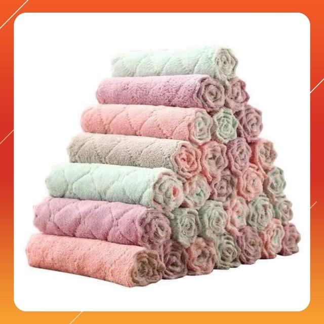 Set 10 Khăn 2 Mặt Lau Bát Đĩa Nhà Bếp Đa Năng