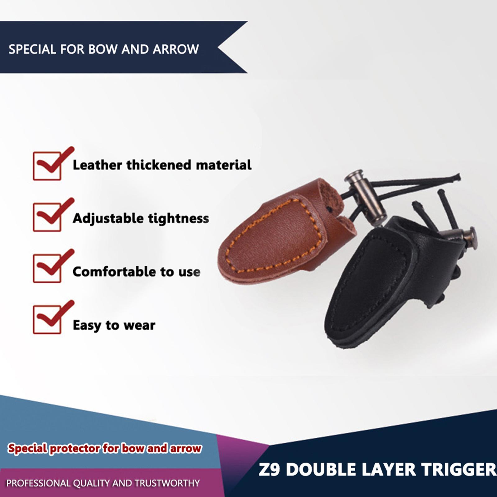 Archery Leather Finger Guard Longbow Recurve Bow Shooting Thumb Ring Protective Gear Outdoor Hunting Accessories