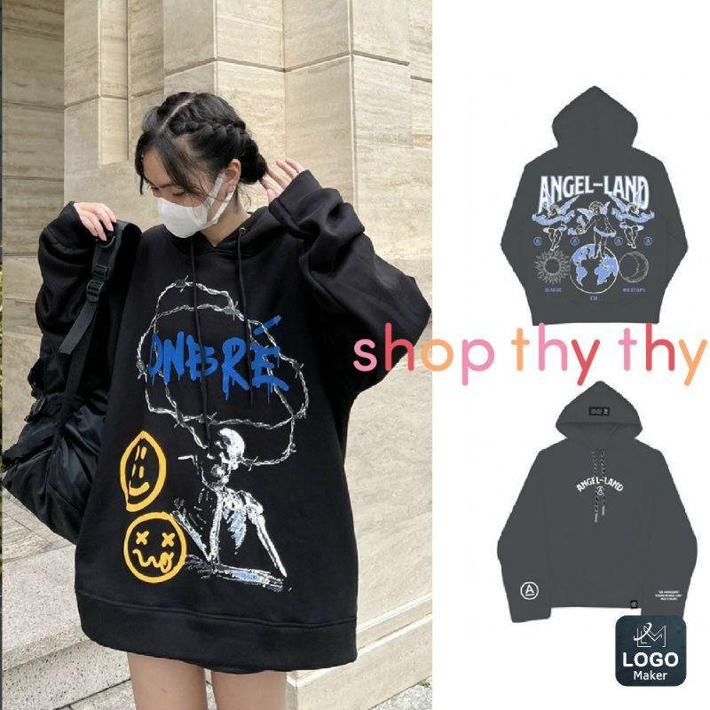 Áo hoodie unisex bộ xương form rộng chất nỉ ngoại cao cấp, mẫu áo sweater có nón 2 lớp thời trang đi chơi
