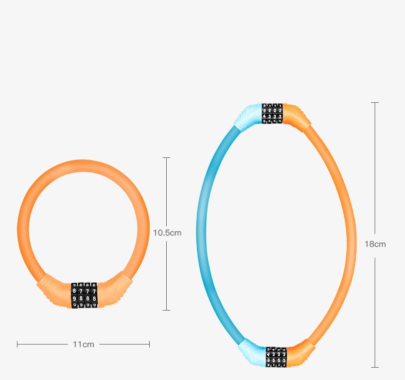 khóa dây 4 số đổi mã cao cấp cho xe đạp nhiều màu sắc
