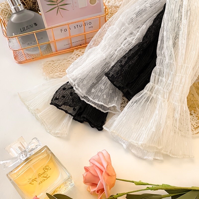 Áo ren mỏng kiểu ulzzang hàn quốc - áo ren mặc trong